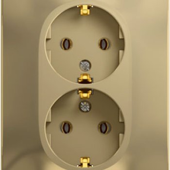 Розетка Glossa 2-ая с заземлением титан (10)