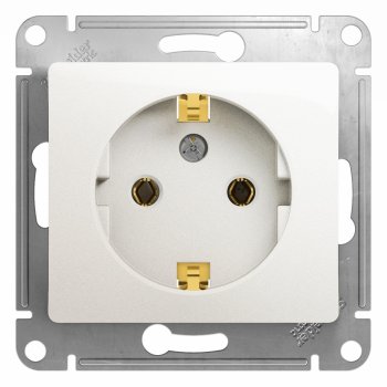 Механизм розетки Glossa 1-ая с заземлением перламутр (20)