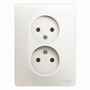 Розетка Glossa 2-ая без заземления перламутр (15)