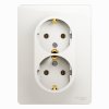 Розетка Glossa 2-ая с заземлением перламутр (10)