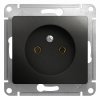 Механизм розетки Glossa 1-ая без заземления антрацит (20)