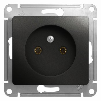 Механизм розетки Glossa 1-ая без заземления антрацит (20)