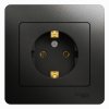 Розетка Glossa 1-ая с заземлением антрацит (15)