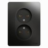 Розетка Glossa 2-ая без заземления антрацит (15)