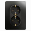 Розетка Glossa 2-ая с заземлением антрацит (10/60)