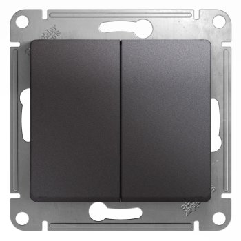 Механизм выключателя Glossa 2кл графит (20)