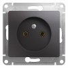 Механизм розетки Glossa 1-ая без заземления графит (20)