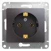Механизм розетки Glossa 1-ая с заземлением графит (20)