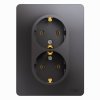Розетка Glossa 2-ая с заземлением графит (6/12)