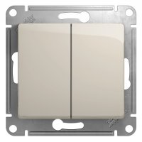 Механизм выключателя Glossa 2кл молочный (20)