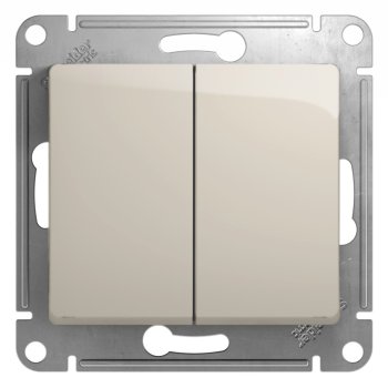 Механизм выключателя Glossa 2кл молочный (20)