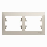 Рамка Glossa 2-ая горизонтальная молочный (10)