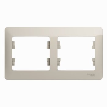 Рамка Glossa 2-ая горизонтальная молочный (10)