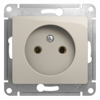 Механизм розетки Glossa 1-ая без заземления молочный (20/160)