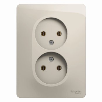 Розетка Glossa 2-ая без заземления молочный (15)