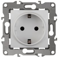 Механизм розетки Эра 12 1-ая с заземлением белый (10)