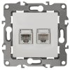 Механизм розетки Эра 12 RJ45+RJ11 белый (10)