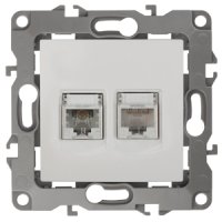 Механизм розетки Эра 12 RJ45+RJ11 белый (10)