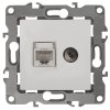Механизм розетки Эра 12 RJ45+телевизионная белый (10)