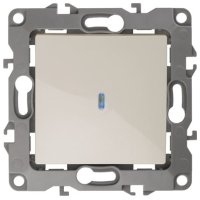 Механизм выключателя Эра 12 1кл подсветка слоновая кость (10)