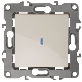 Механизм выключателя Эра 12 1кл подсветка слоновая кость (10)