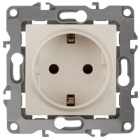 Механизм розетки Эра 12 1-ая с заземлением слоновая кость (10)