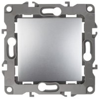 Механизм выключателя Эра 12 1кл без лапок алюминий (10)