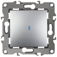 Механизм выключателя Эра 12 1кл подсветка алюминий (10)