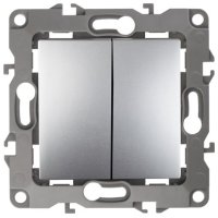 Механизм выключателя Эра 12 2кл без лапок алюминий (10)