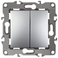 Механизм выключателя Эра 12 2кл алюминий (10)