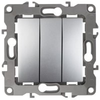 Механизм выключателя Эра 12 3кл алюминий (10)