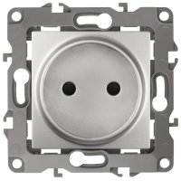 Механизм розетки Эра 12 1-ая без заземления алюминий (10)