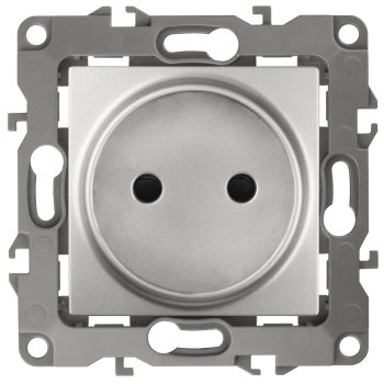 Механизм розетки Эра 12 1-ая без заземления алюминий (10)