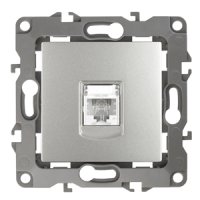 Механизм розетки Эра 12 RJ11 1-ая алюминий (10)