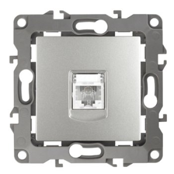 Механизм розетки Эра 12 RJ11 1-ая алюминий (10)