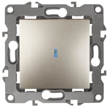 Механизм выключателя Эра 12 1кл подсветка шампань (10)