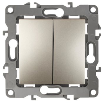 Механизм выключателя Эра 12 2кл проходной шампань (10)