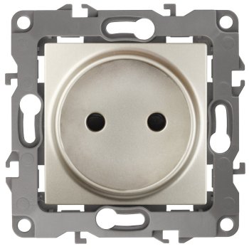 Механизм розетки Эра 12 1-ая без заземления шампань (10)