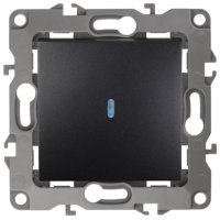 Механизм выключателя Эра 12 1кл подсветка антрацит (10)