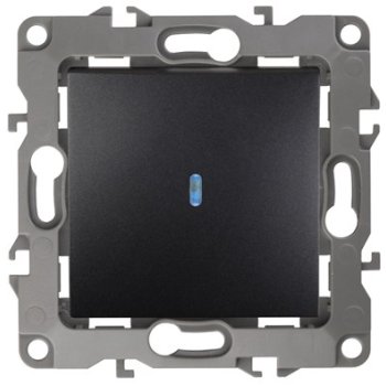 Механизм выключателя Эра 12 1кл подсветка антрацит (10)