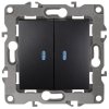 Механизм выключателя Эра 12 2кл подсветка антрацит (10)
