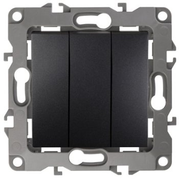 Механизм выключателя Эра 12 3кл антрацит (10)