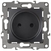 Механизм розетки Эра 12 1-ая без заземления антрацит (10)