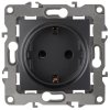 Механизм розетки Эра 12 1-ая с заземлением антрацит (10)
