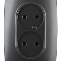 Розетка Эра 12 2-ая без заземления антрацит (10)