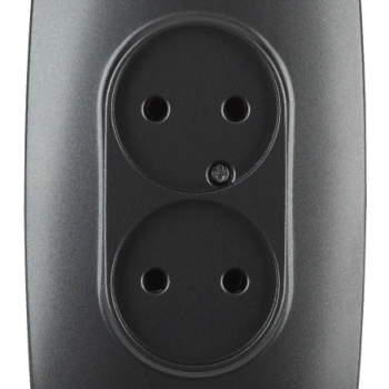 Розетка Эра 12 2-ая без заземления антрацит (10)
