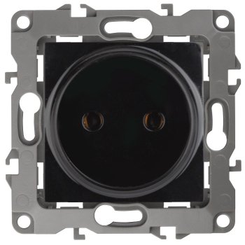 Механизм розетки Эра 12 1-ая без заземления чёрный (10)