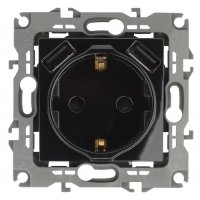 Розетка Эра 12 1-ая с/з з/ш 2xUSB 5В-3А чёрный