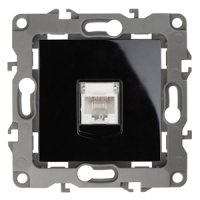 Механизм розетки Эра 12 RJ45 чёрный (10)
