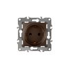 Механизм розетки Эра 12 1-ая с заземлением шторки бронза (10)